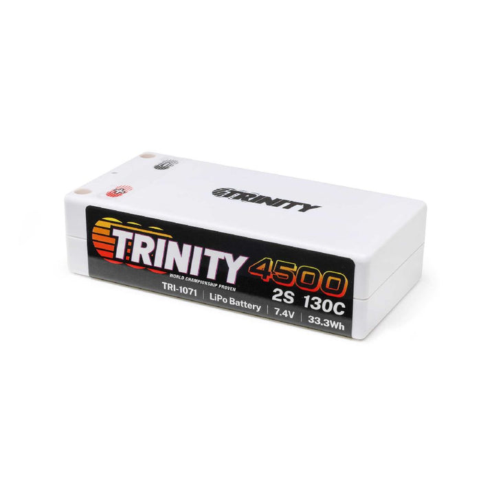 Trinity 4500mah 2S 7.4V 130C Shorty Battery 5mm Bullets