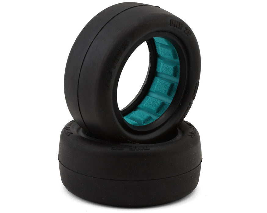TZO Tires One 2.2" 2WD Front 1/10 Slick Buggy Tire (2) (Teal)