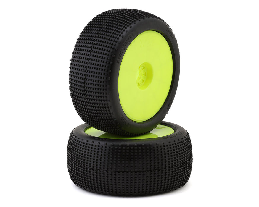 TZO Tires 402 1/8 Truggy Pre-Glued Tire Set (Yellow) (2) (Supreme Clay)