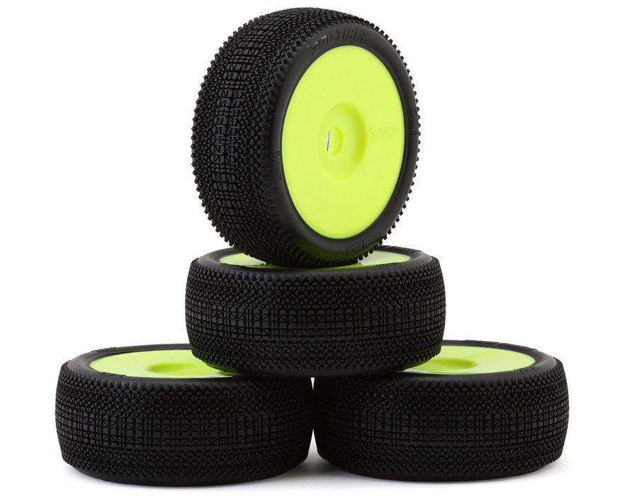 TZO Tires 501 1/8 Buggy Pre-Glued Tire Set (Yellow) (4) (Supreme Clay)