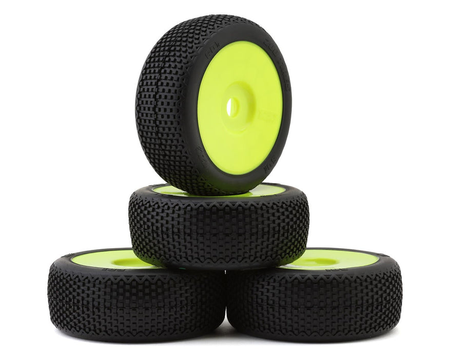 TZO Tires 601 1/8 Buggy Pre-Glued Tire Set (Yellow) (4) (Supreme Clay)