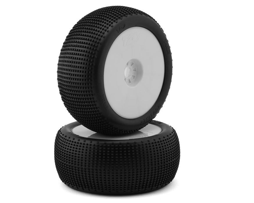 TZO Tires 402 1/8 Truggy Pre-Glued Tire Set (White) (2) (Medium)