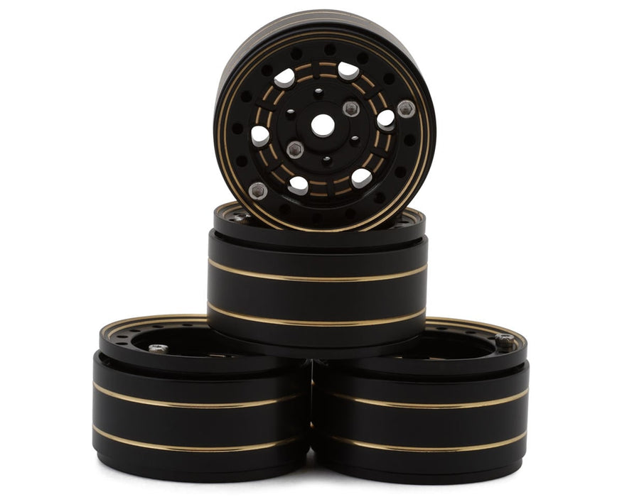 UDI RC Version "A" 6-Hole Brass Beadlock Wheels (Black) (4) (UCX24/UCX24 Pro)