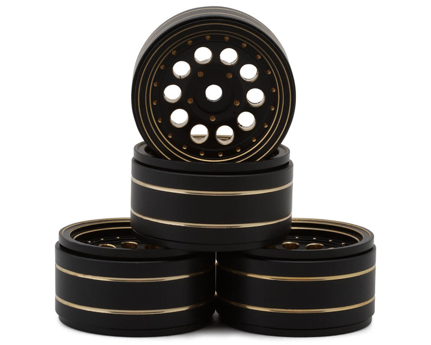 UDI RC Version "B" 10-Hole Brass Beadlock Wheels (Black) (4) (UCX24/UCX24 Pro)