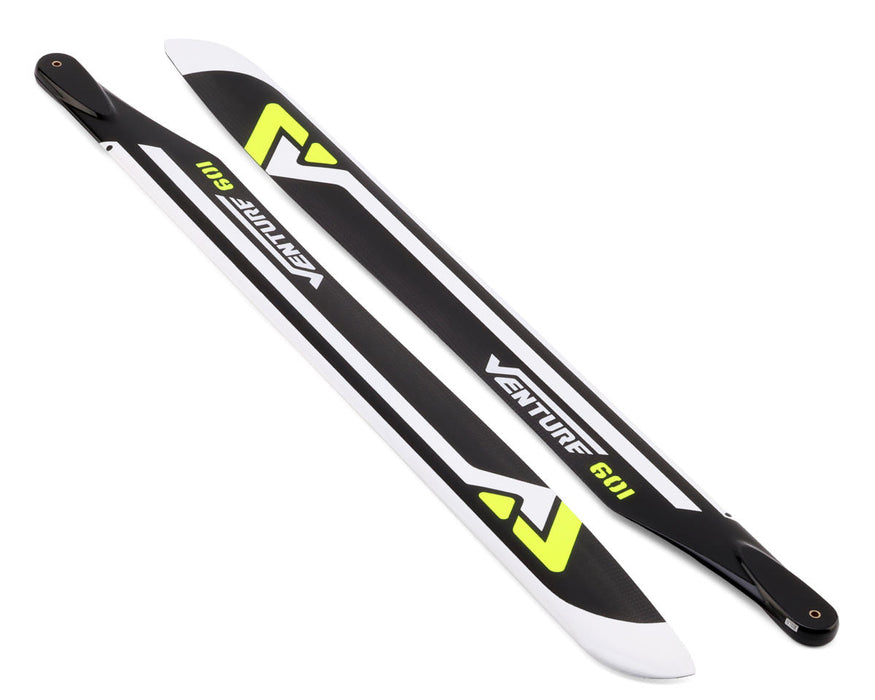Venture Blades 601mm Premium Carbon Fiber Main Blades (Yellow) (2)