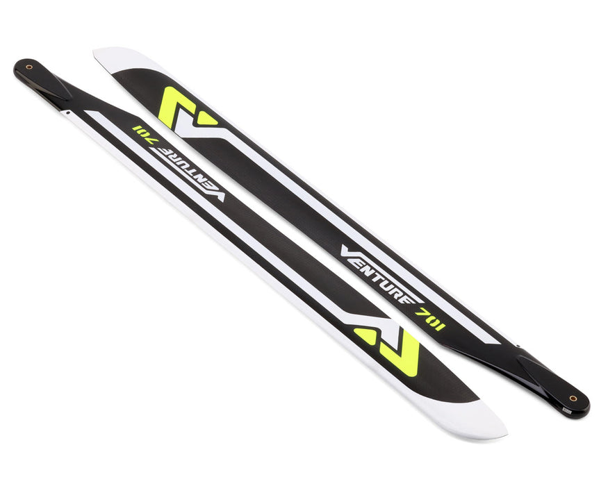Venture Blades 701mm Premium Carbon Fiber Main Blades (Yellow) (2)