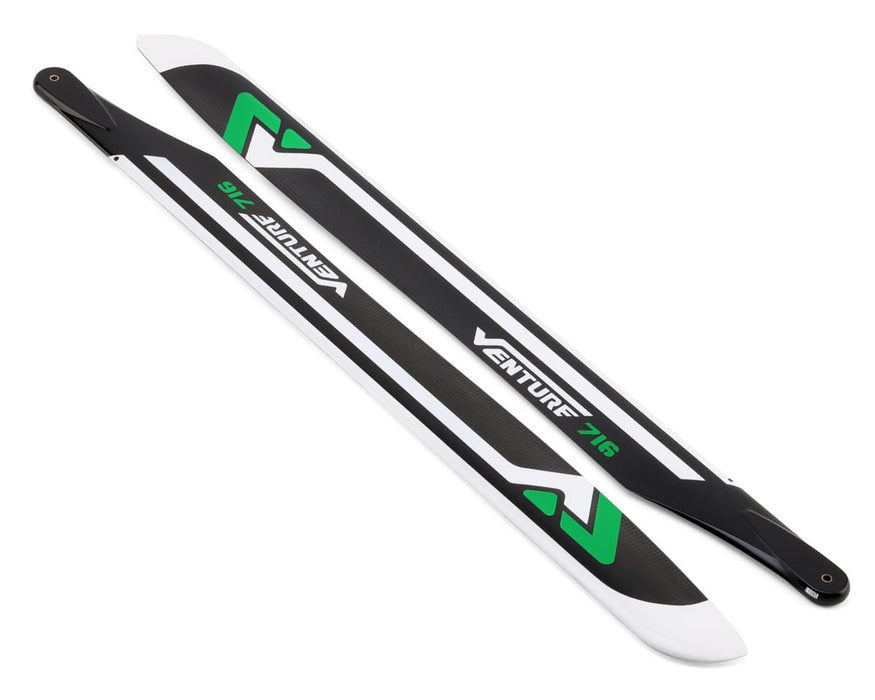 Venture Blades 716mm Premium Carbon Fiber Main Blades (Green) (2)