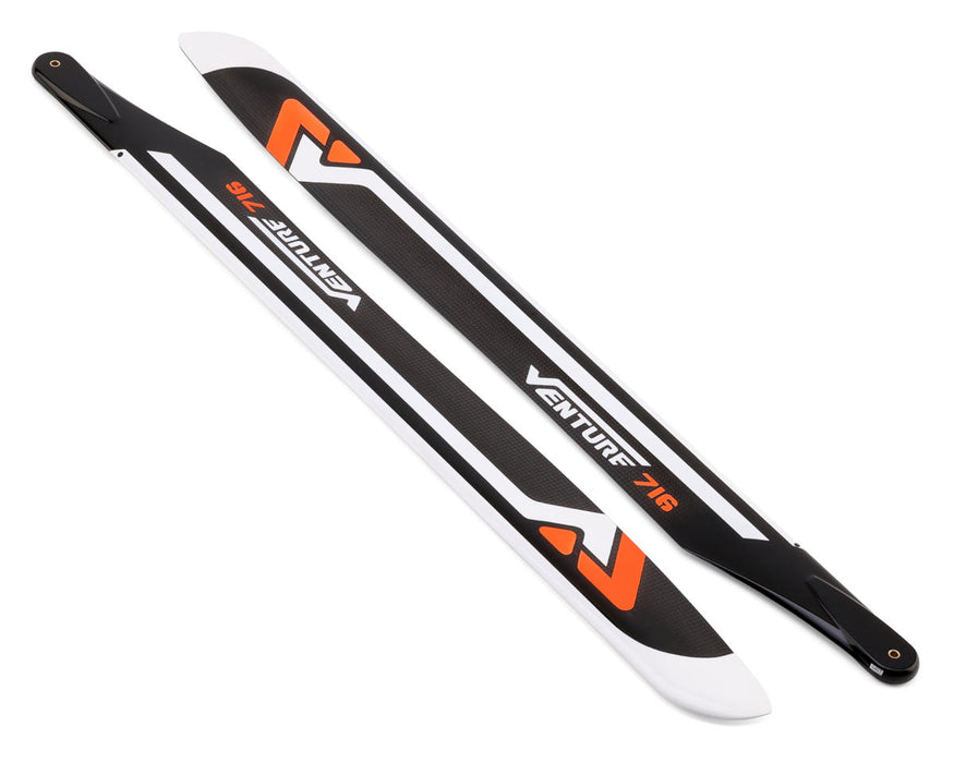 Venture Blades 716mm Premium Carbon Fiber Main Blades (Orange) (2)