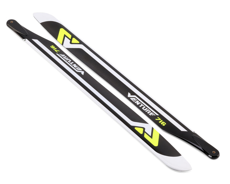 Venture Blades 716mm Premium Carbon Fiber Main Blades (Yellow) (2)