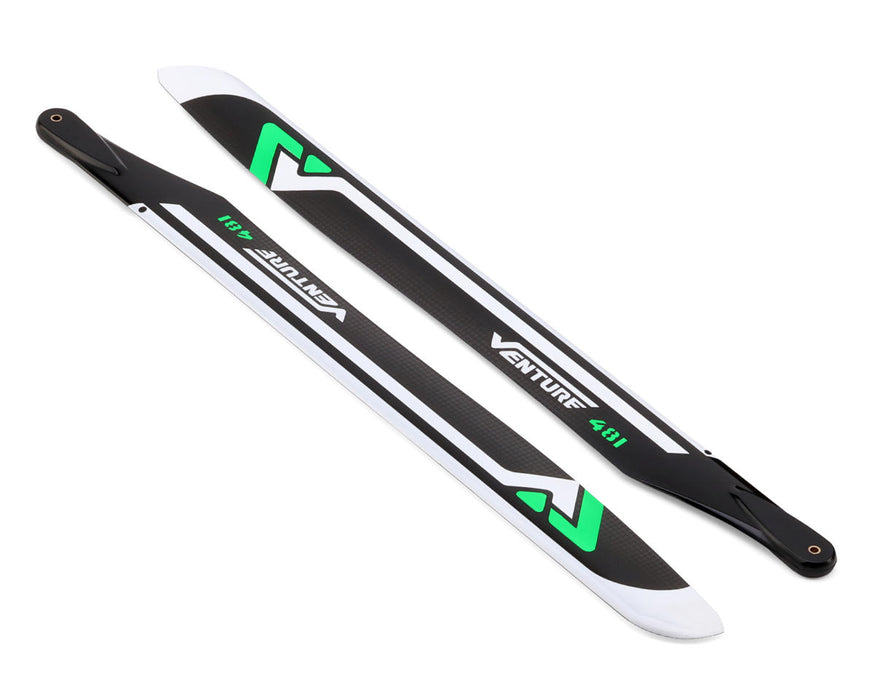 Venture Blades 481mm Premium Carbon Fiber Main Blades (Green) (2)