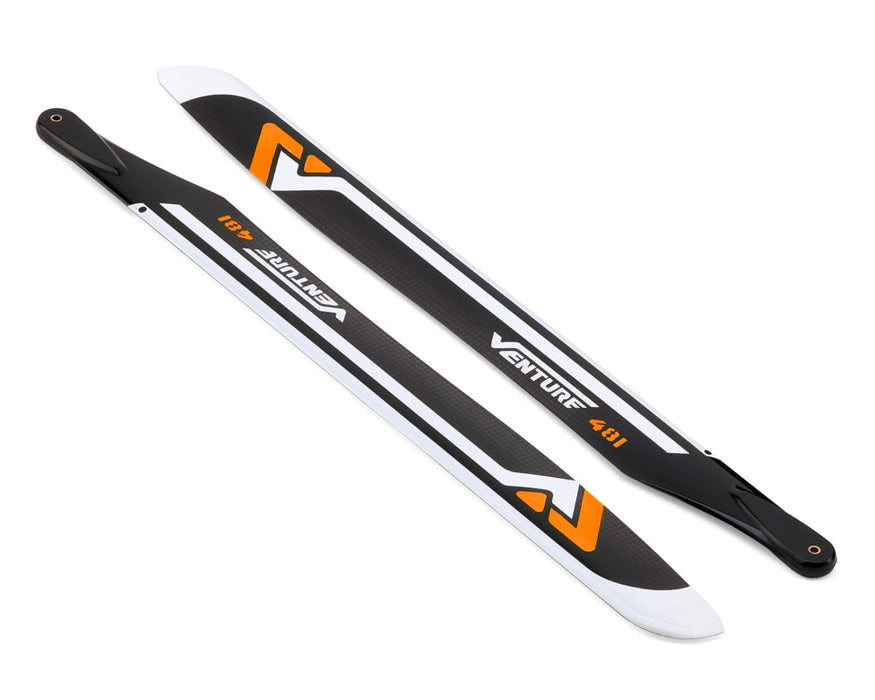 Venture Blades 481mm Premium Carbon Fiber Main Blades (Orange) (2)