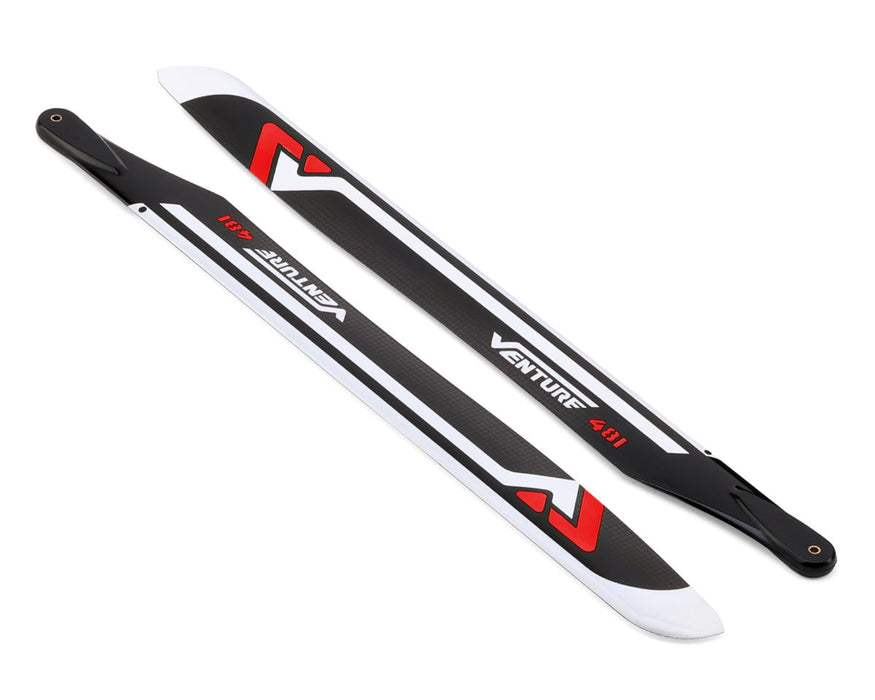 Venture Blades 481mm Premium Carbon Fiber Main Blades (Red) (2)