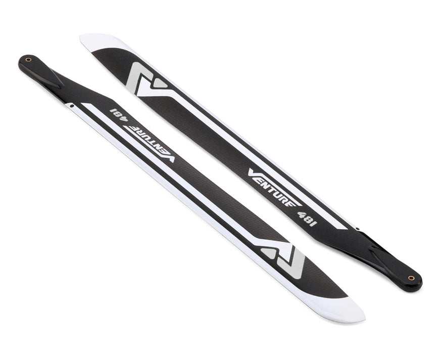 Venture Blades 481mm Premium Carbon Fiber Main Blades (Silver) (2)