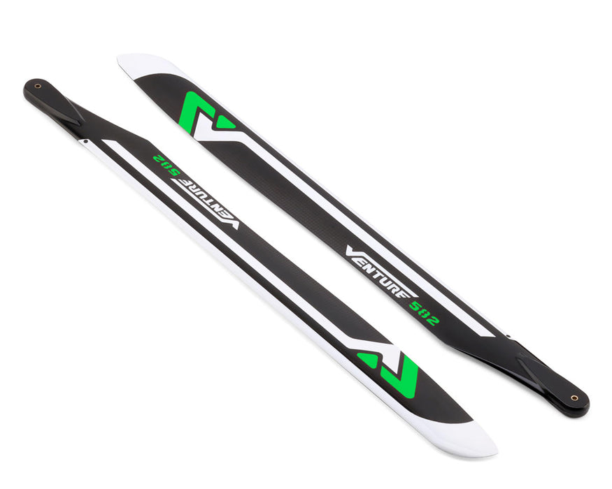 Venture Blades 582mm Premium Carbon Fiber Main Blades (Silver) (2)
