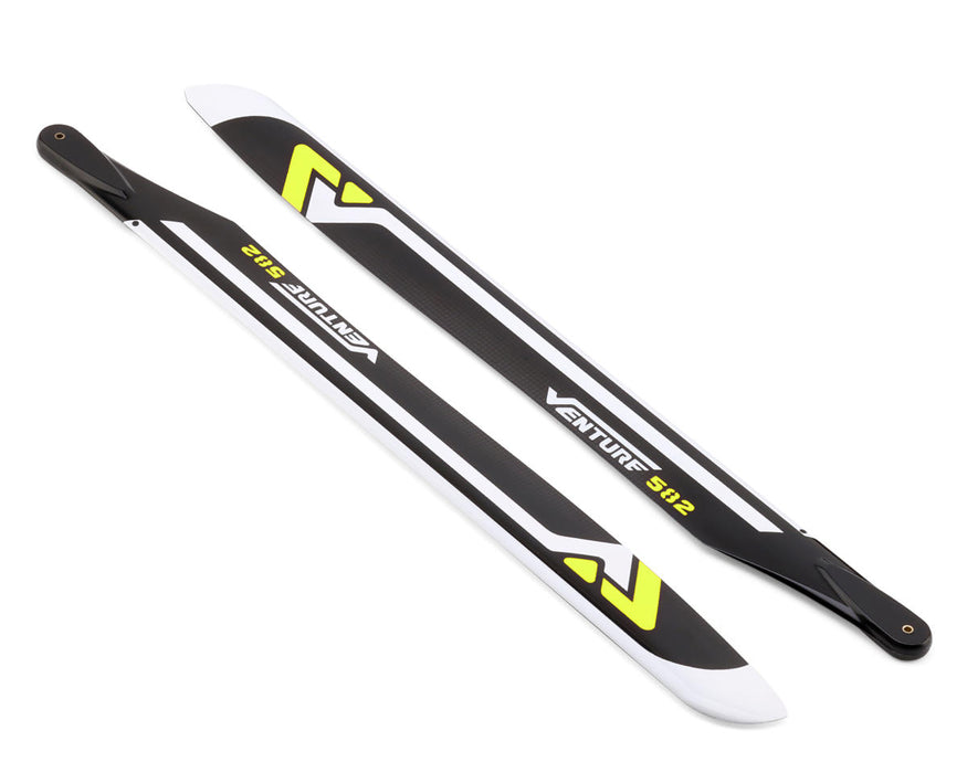 Venture Blades 582mm Premium Carbon Fiber Main Blades (Yellow) (2)