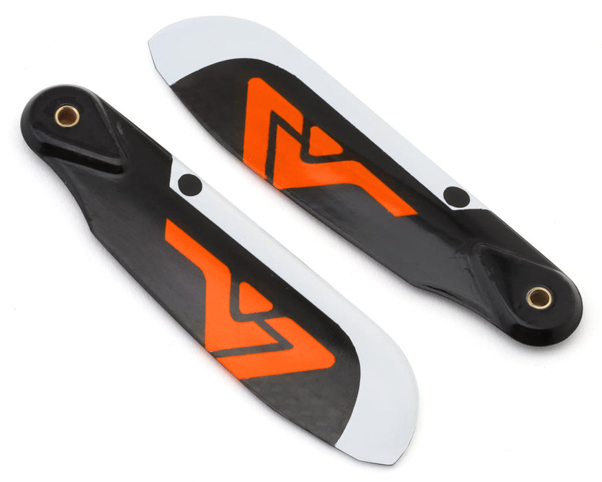 Venture Blades 76mm Premium Carbon Fiber Tail Blades (Orange) (2)