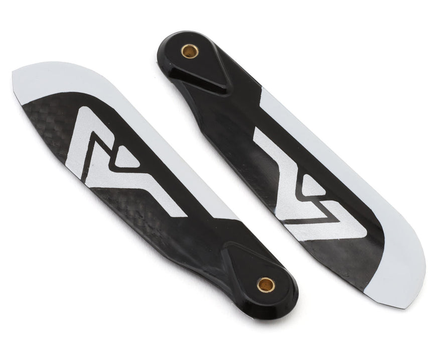 Venture Blades 76mm Premium Carbon Fiber Tail Blades (Silver) (2)