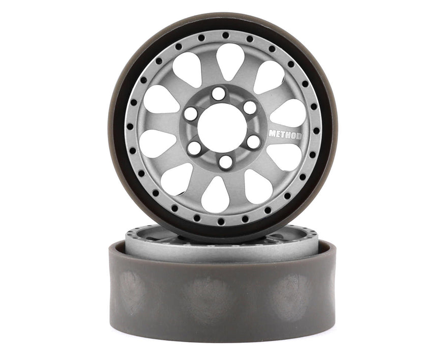 Vanquish Products Method 101 V2 1.9" Beadlock Crawler Wheels (Silver/Black) (2)