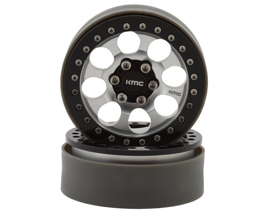 Vanquish Products KMC 2.2 KM237 Riot Beadlock Crawler Wheels (Silver) (2)