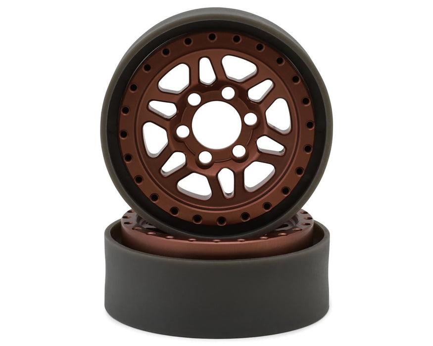 Vanquish Products Battle Born Kilo 1.9" Beadlock Crawler Wheels (Bronze) (2)