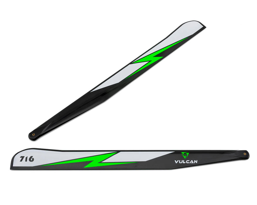 Vulcan Rotors EVO VP 716mm Carbon Fiber Main Blade Combo Set (Green)