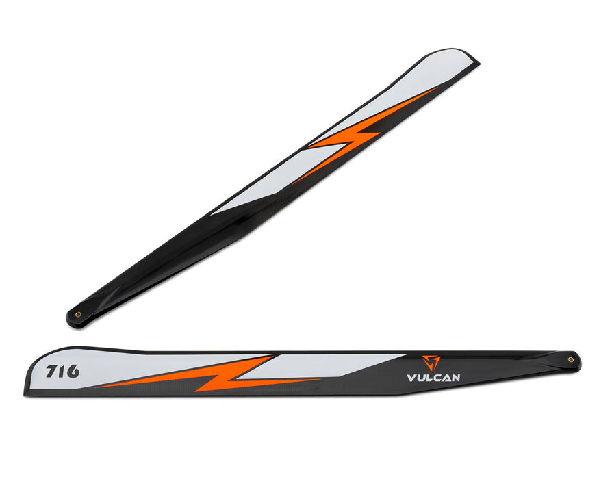 Vulcan Rotors EVO VP 716mm Carbon Fiber Main Blade Combo Set (Orange)