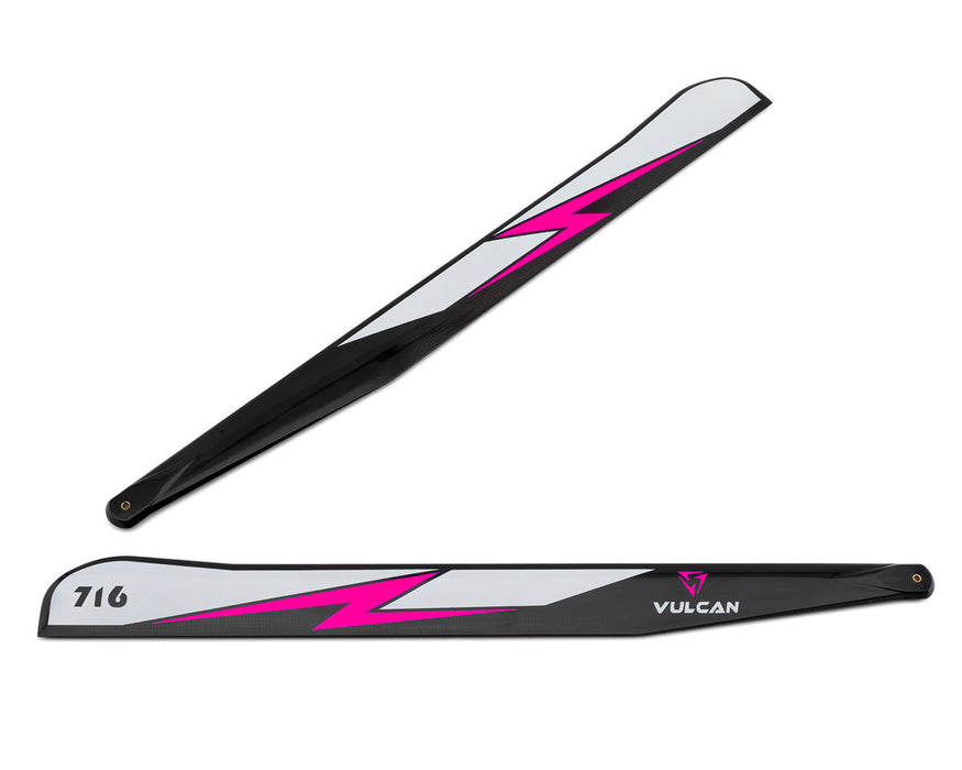 Vulcan Rotors EVO VP 716mm Carbon Fiber Main Blade Combo Set (Pink)