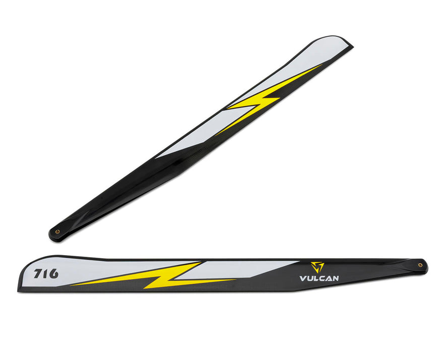 Vulcan Rotors EVO VP 716mm Carbon Fiber Main Blade Combo Set (Yellow)