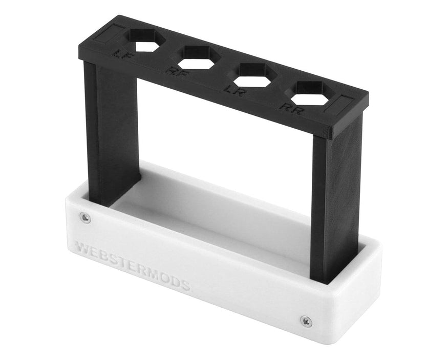Webster Mods 1/10 & 1/8 Compact Folding Shock Stand (White)