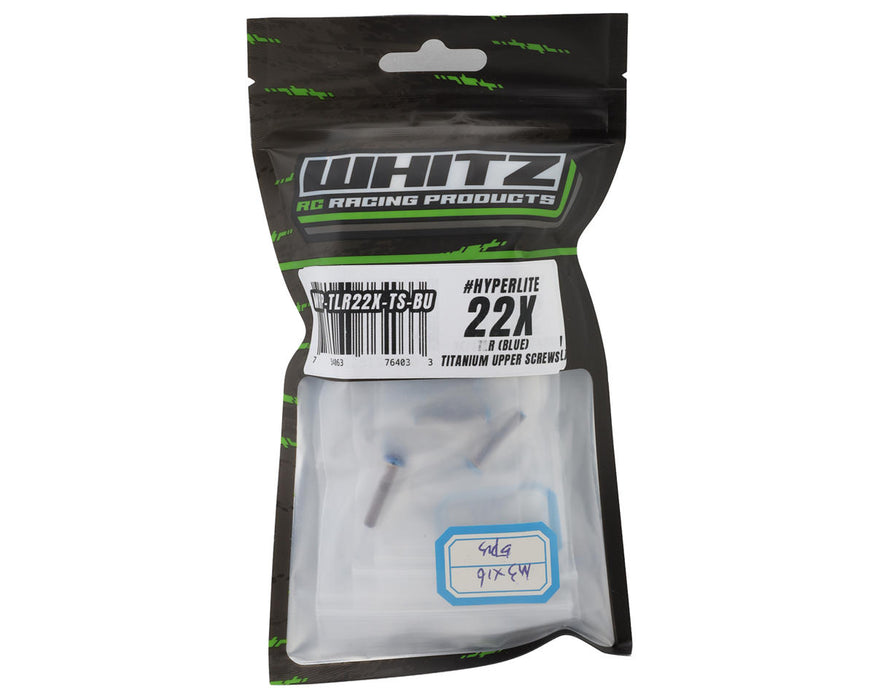 Whitz Racing Products TLR 22X HyperLite Titanium Upper Screws Kit (Blue)