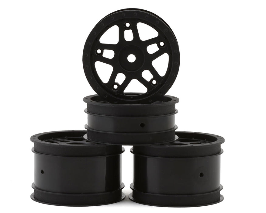 Whitz Racing Products 1/10 Whiplash 2.2" Sprint Car Dirt Oval Wheels Set (Black)