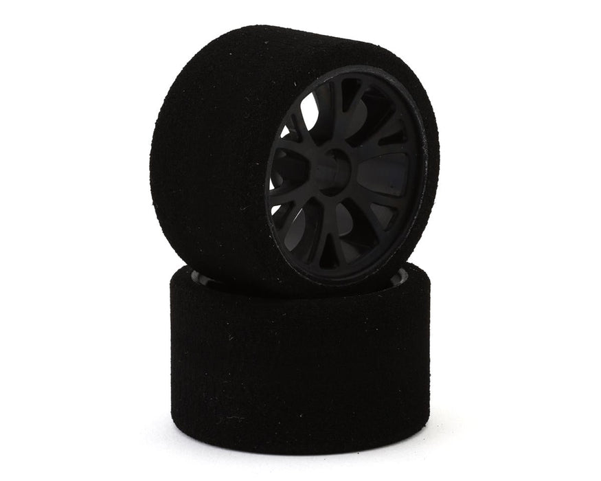 eXcelerate "E" Compound 1/12 Pan Car Front Synthetic Foam Pre-Mounted Tires