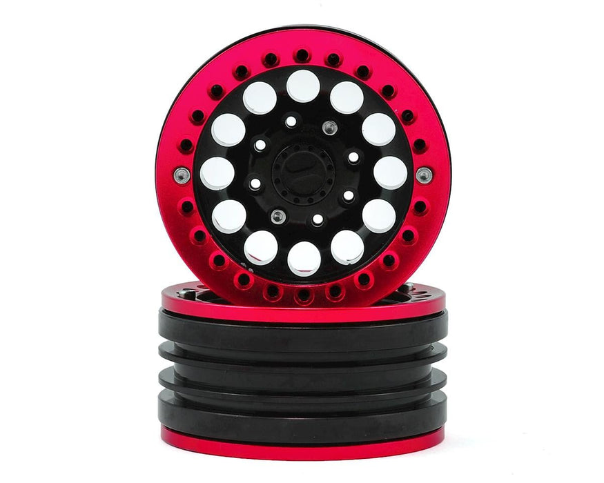Xtra Speed 1.9" Aluminum Iron Clock Mass Beadlock Wheel (Red) (2)