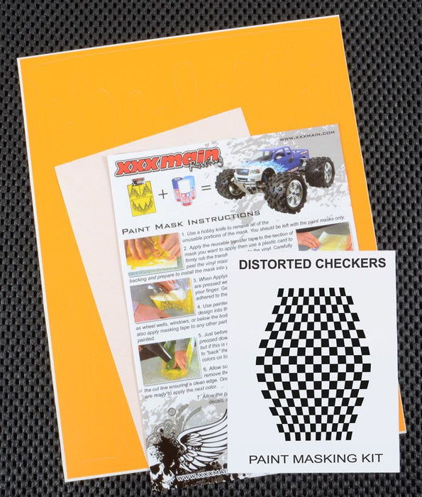 XXX Main Racing Distorted Checkers Paint Mask