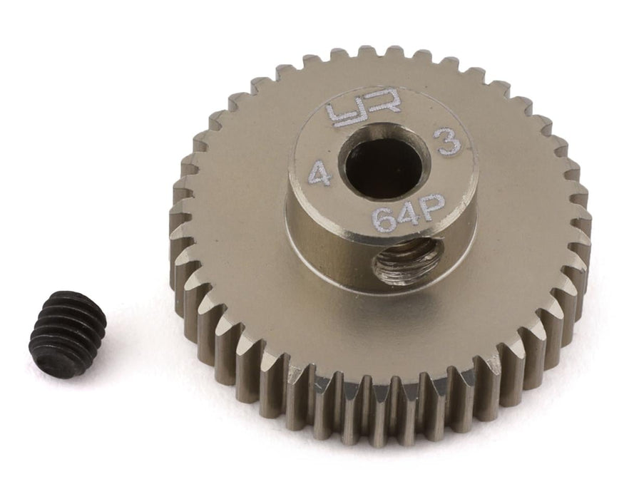 Yeah Racing 64P Hard Coated Aluminum Pinion Gear (43T)
