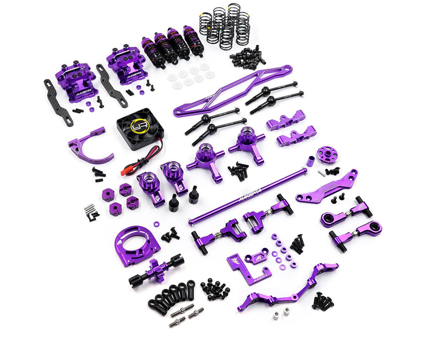 Yeah Racing Tamiya TT-02 Magenta Aluminum Performance Conversion Kit (Purple)