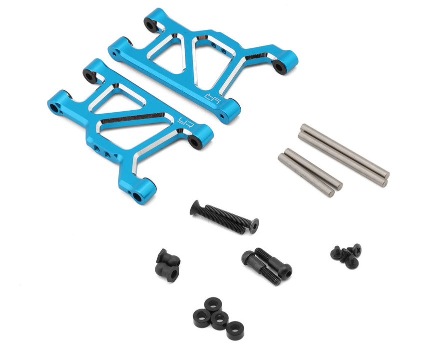 Yeah Racing Tamiya WR02/GF01 Aluminum Long-Span Rear Suspension Arms (Blue) (2)