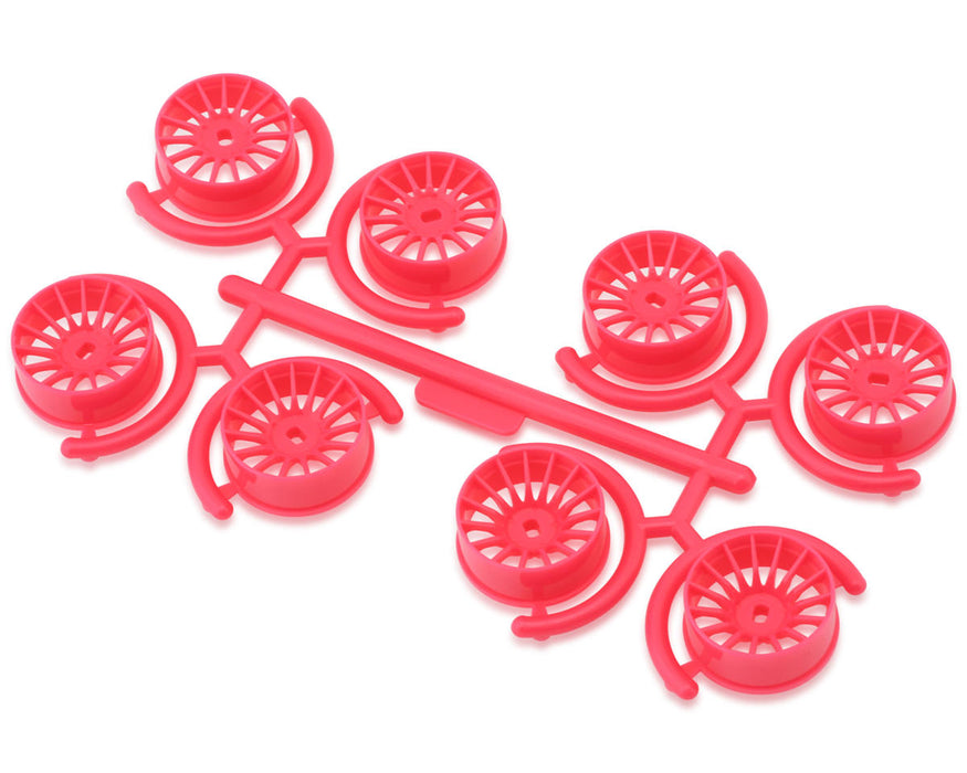 Yeah Racing Mini-Z AWD 8.5mm Multi-Spokes Narrow Wheel Set (Florescent Pink)