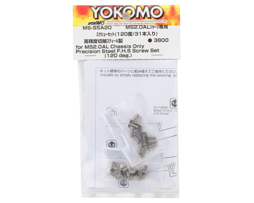 Yokomo MS2.0 Precision Steel Flat Head Socket Screw Set (120°)