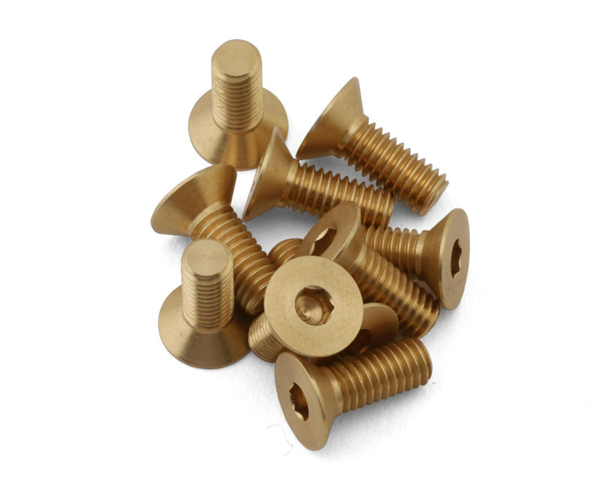 Yokomo Brass Flat Head Screws (10) (3x8mm)