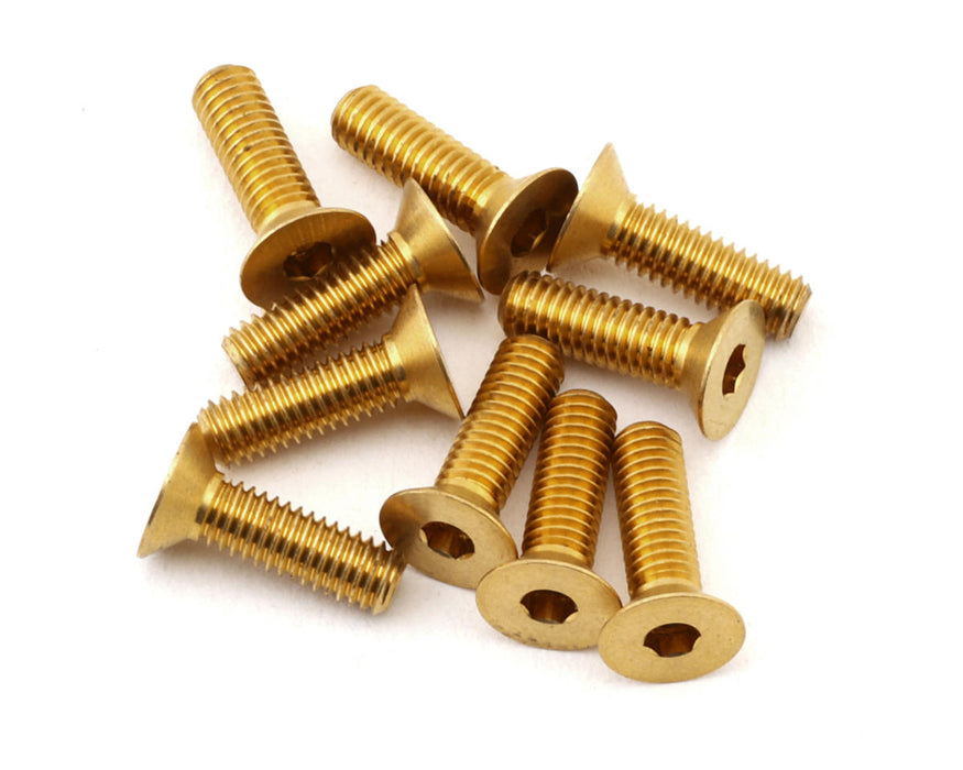 Yokomo Brass Flat Head Screws (10) (3x10mm)