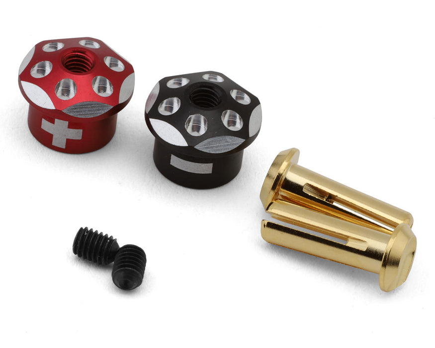 Yokomo Aluminum Battery Plug Grip Set (Red/Black)