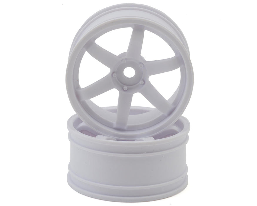 Yokomo 6-Spoke Drift Wheels (White) (2) (5mm Offset)