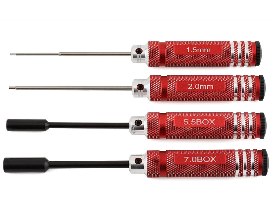 Yokomo 4-Piece Metric Hex & Nut Driver Tool Set
