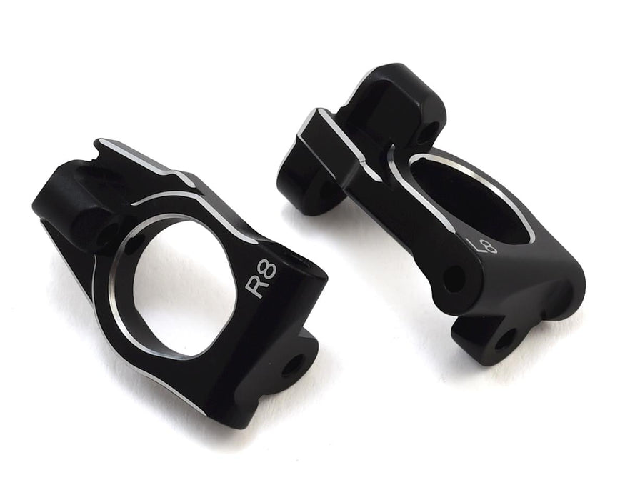 Yokomo YZ-4 SF Aluminum Front Steering Hub Carrier (Black) (2) (8°)
