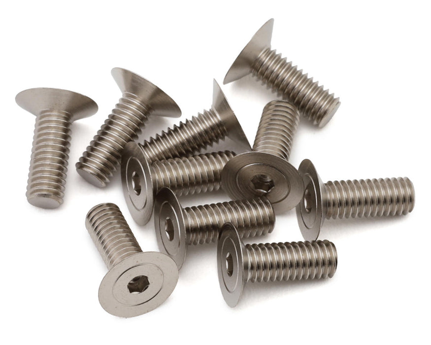 Yokomo MS2.0 Precision Steel Flat Head Socket Screws (10) (120°) (3x8mm)