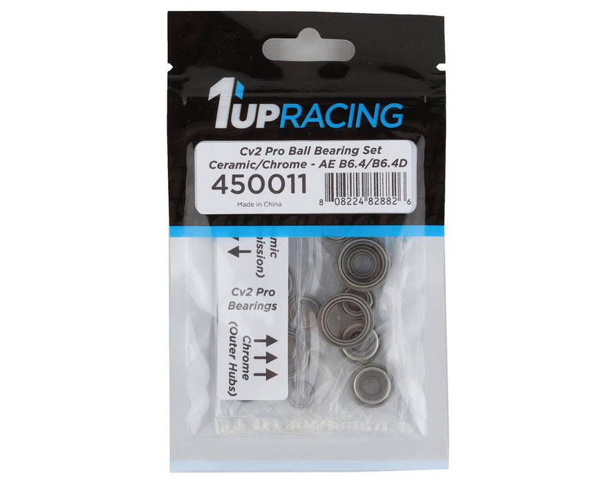 1UP Racing AE B6.4/B6.4D Cv2 Pro Bearing Set (Ceramic/Chrome)