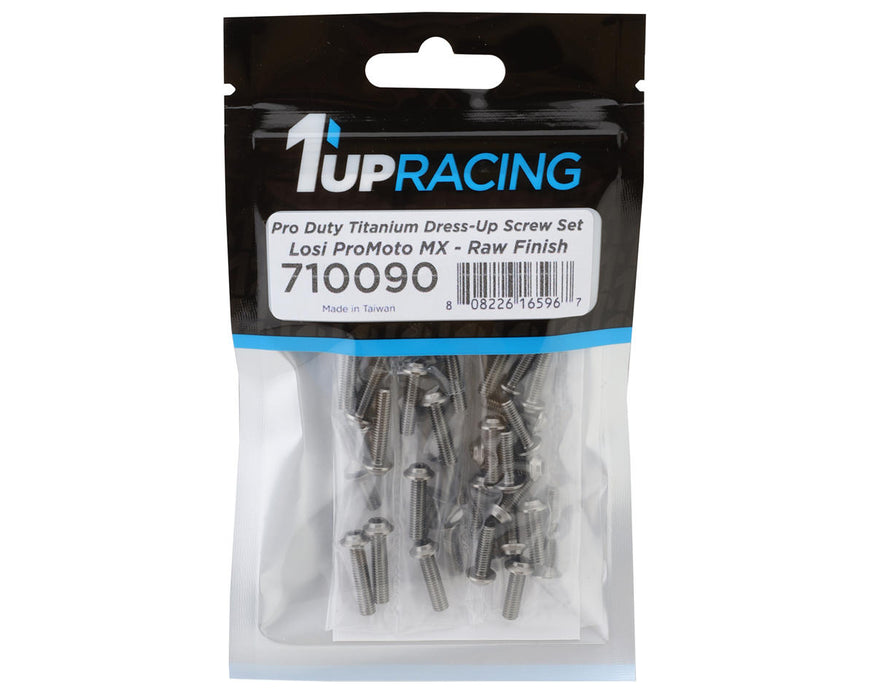 1UP Racing Losi ProMoto Pro Duty Titanium Dress-Up Screw Set (Raw Finnish)