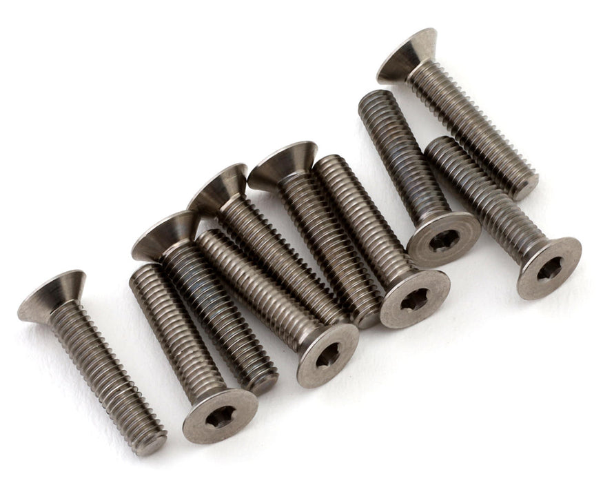 1UP Racing Titanium Pro Duty Flat Head Screws (10) (3x4mm)