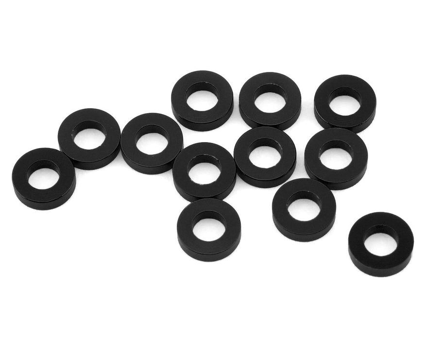 Cales de précision en aluminium 1UP Racing 3x6 mm (noires) (12) (1,5 mm)